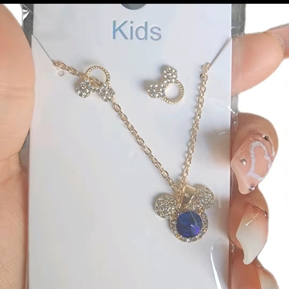 Kids Gold and Blue Jewelry Set